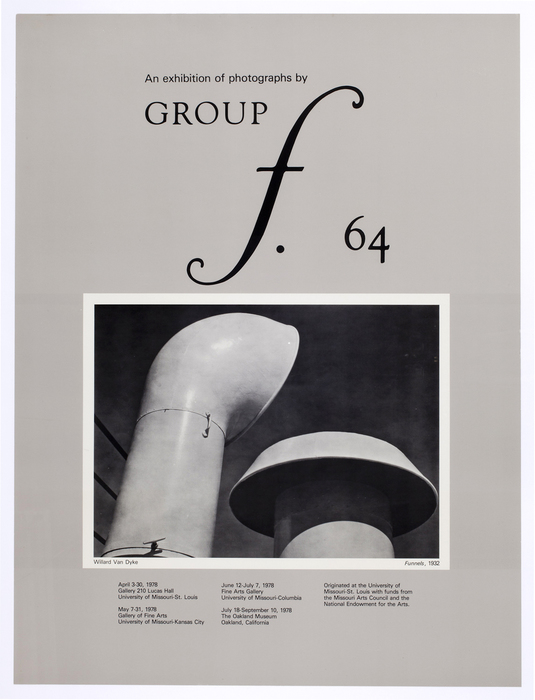 [Exhibition poster for An Exhibtion of Photographs by Group f/64, University of Missouri]