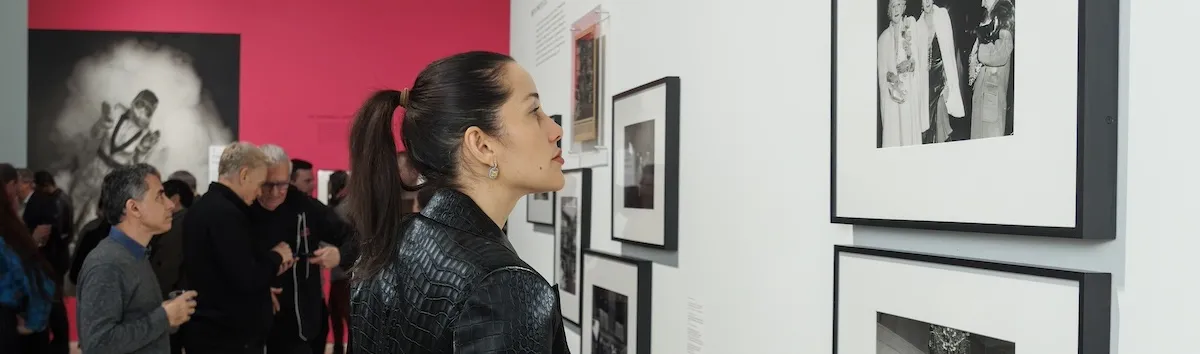 Woman looking at exhibition