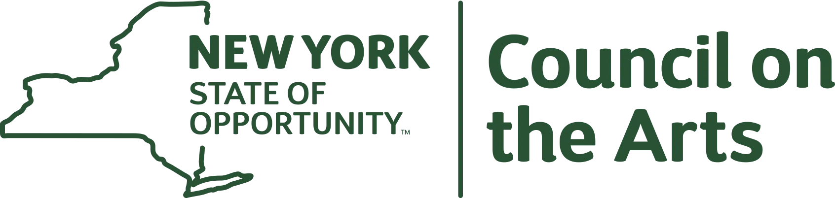 A logo of New York on the council of the arts